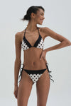 Siyah Beyaz Üçgen Küçük Bikini Üst