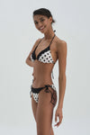 Siyah Beyaz Üçgen Küçük Bikini Üst