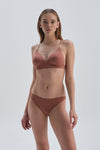 Kahve Üçgen Kaplı Bikini Üst