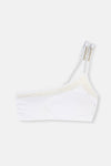 Beyaz Tek Omuz Bikini Üst