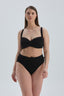 Siyah Kaplı Toparlayıcı Drapeli Bikini Üst