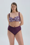 Bordo Maksimum Toparlayıcı Yüksek Bel Bikini Alt