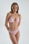 Pembe Beyaz Ipli Düşük Bel Bikini Alt