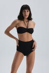 Siyah Toparlayıcı Yüksek Bel Bikini Alt
