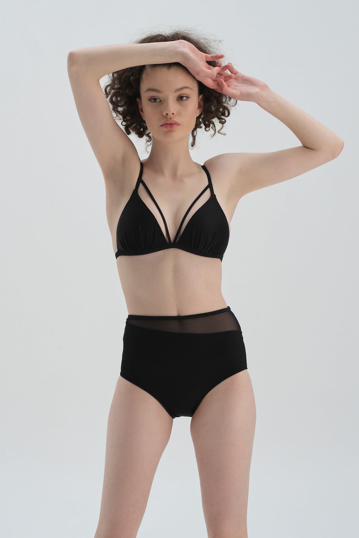 Siyah Toparlayıcı Yüksek Bel Bikini Alt