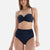 Lacivert Toparlayıcı Yüksek Bel Bikini Alt
