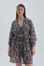 Siyah Beyaz Leopar Desenli Kimono