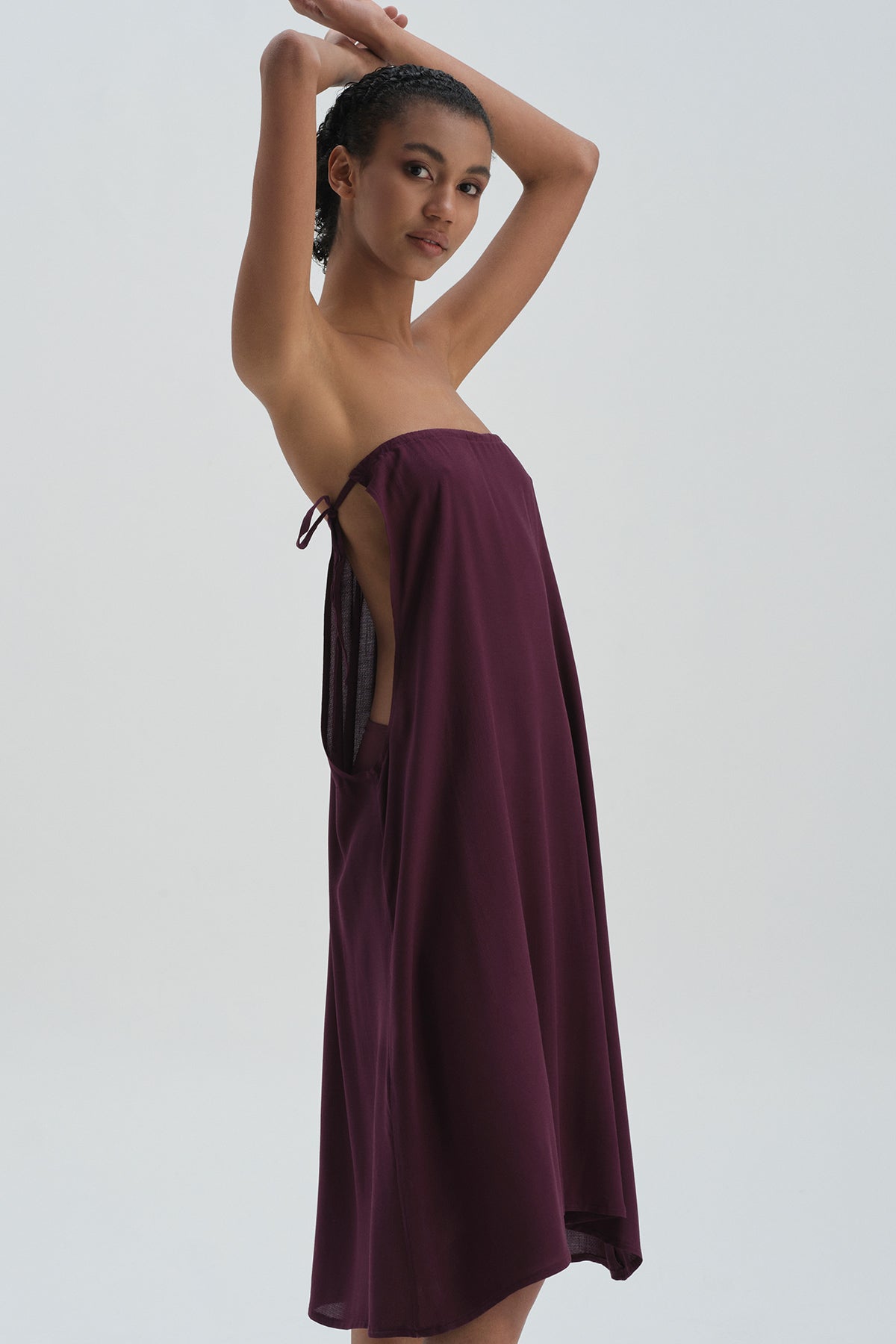 Bordo Elbise Pareo