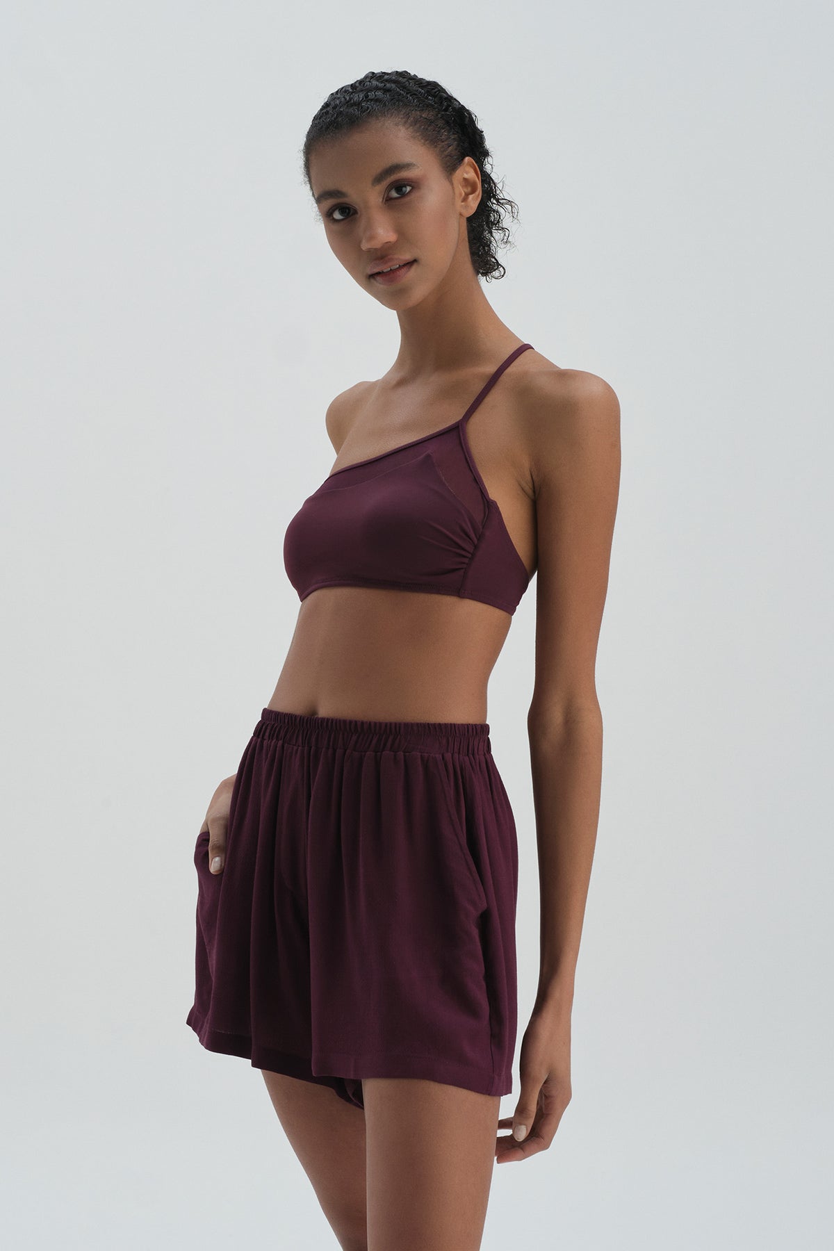Bordo Şort Pareo