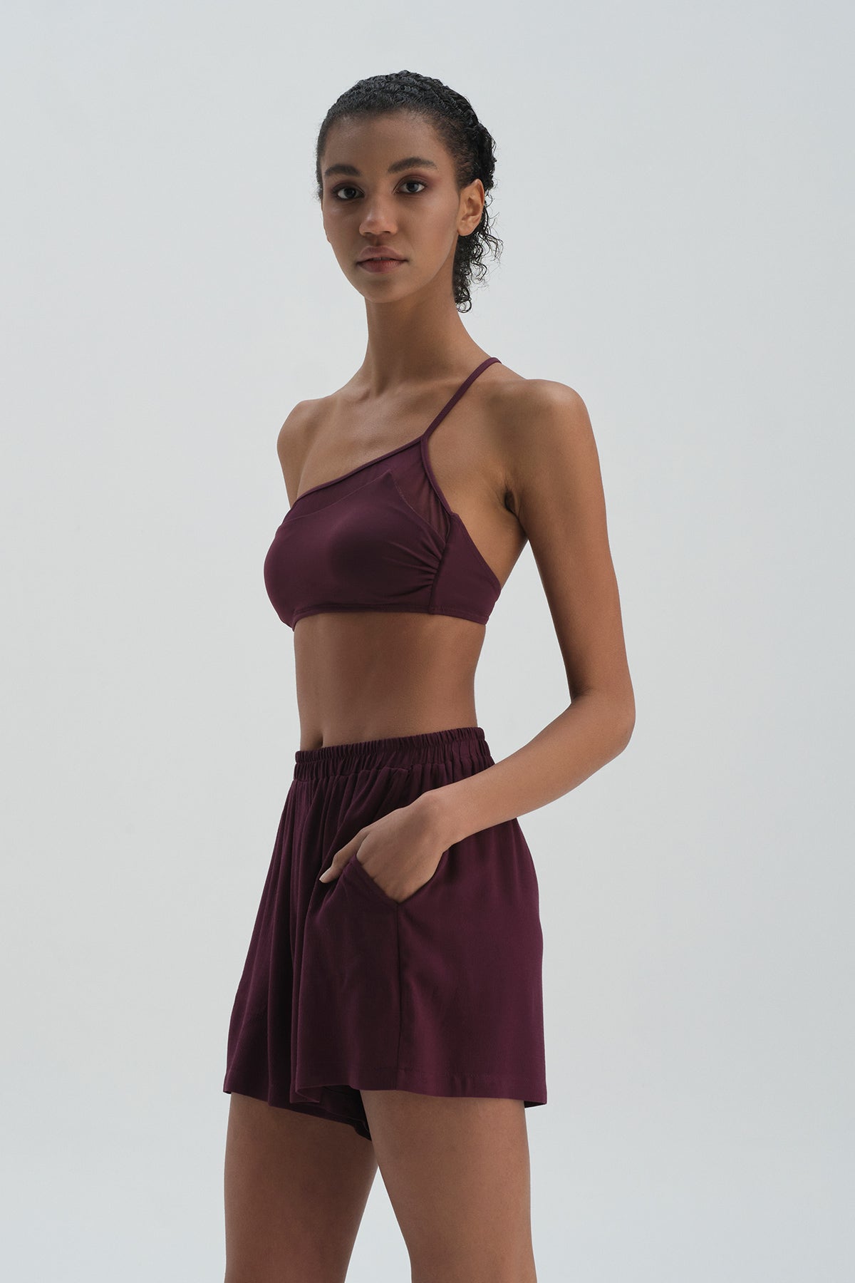 Bordo Şort Pareo