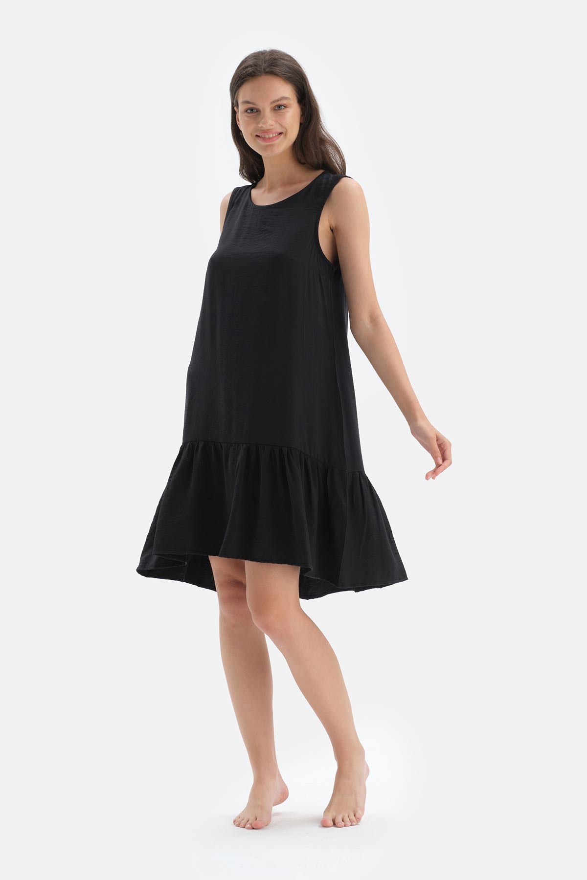 Siyah Viskon Elbise