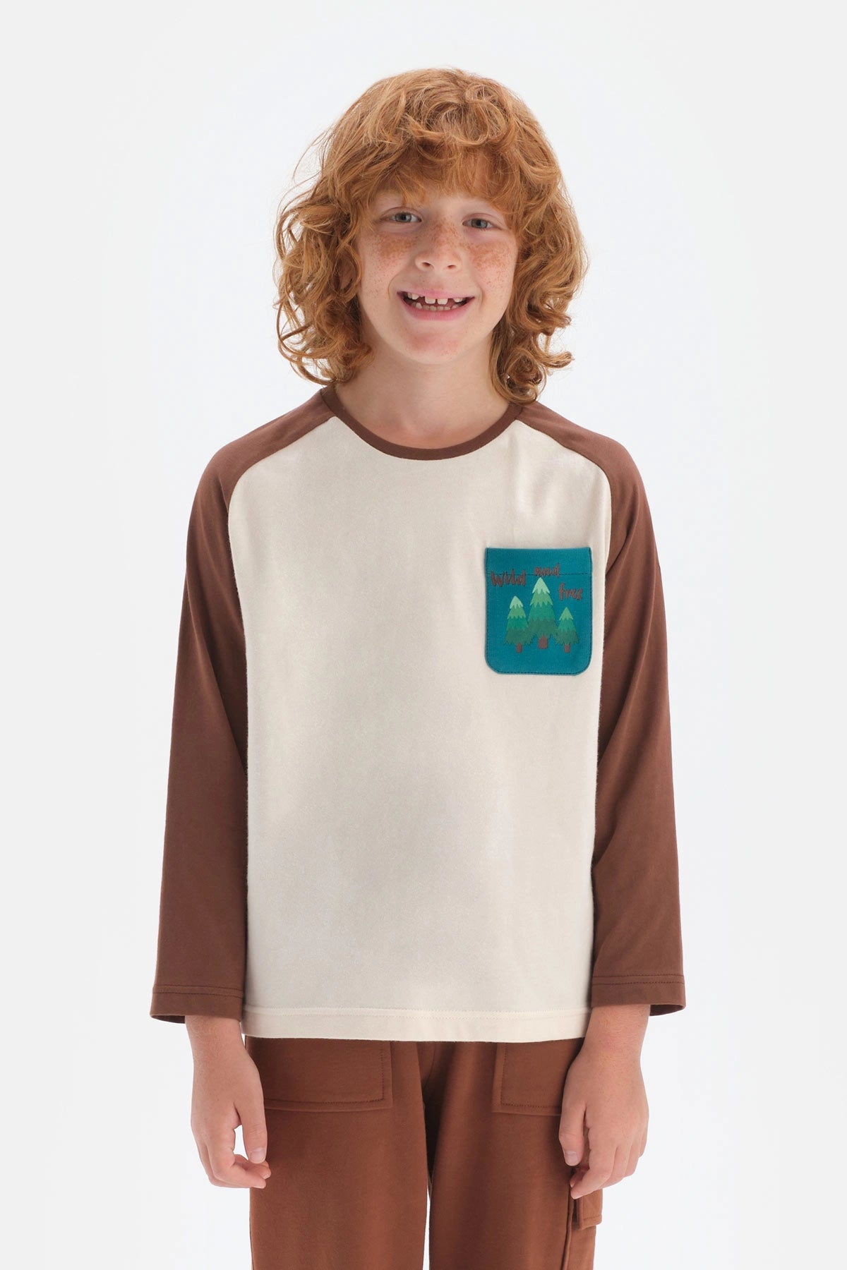 Soft Pembe Erkek Çocuk Soft Uzun Reglan Kol Pamuklu Sweatshirt