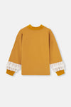 Hardal Uzun Kol Brode Detaylı Dik Yaka Sweatshirt