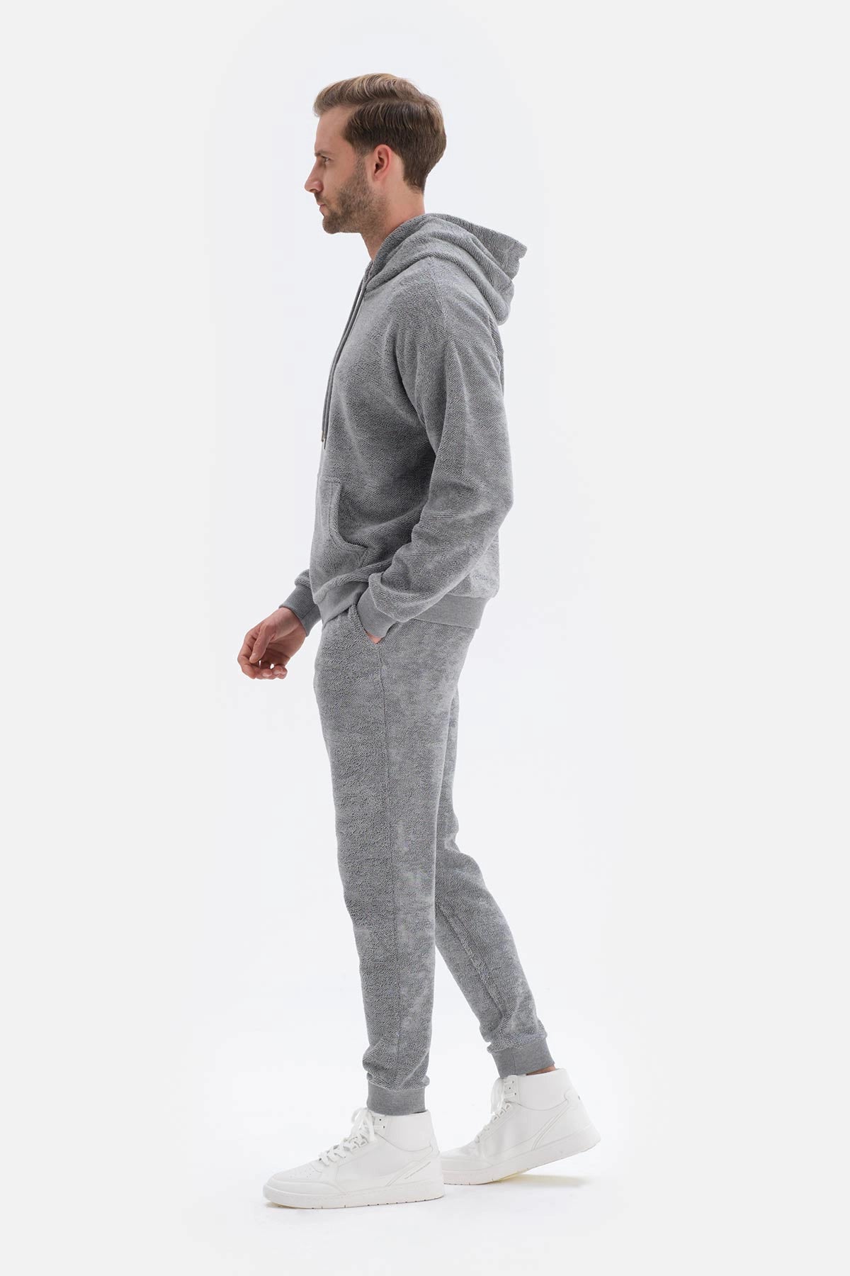 Gri Jakarlı Jogger Eşofman Altı