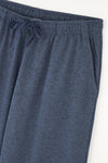 Indigo Uzun Kol Düğmeli Yaka Pamuklu Pijama Takımı
