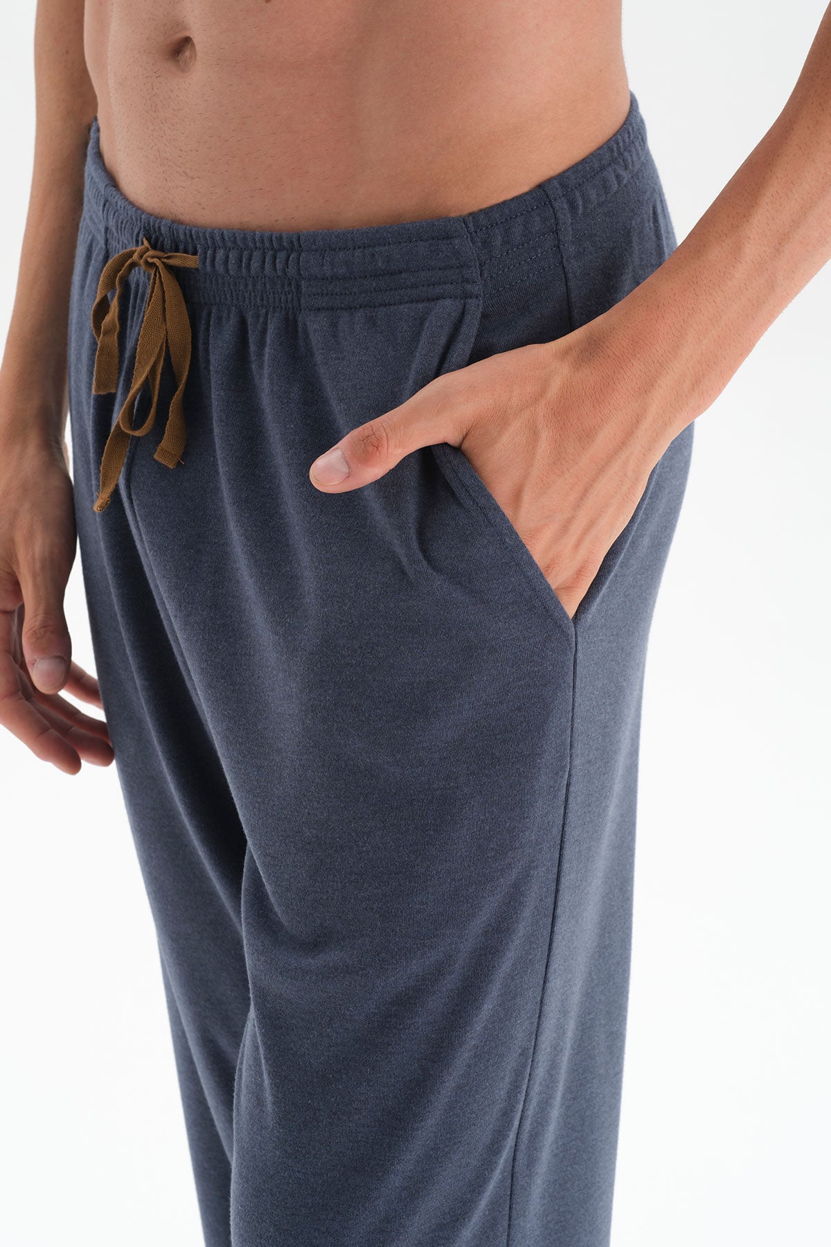 Indigo Uzun Reglan Kol V Yaka Pijama Takımı
