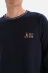 Lacivert Reglan Kol Bisiklet Yaka Pijama Takımı