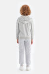 Gri Unisex Kapüşonlu Fermuarlı Sweatshirt