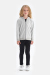 Gri Unisex Kapüşonlu Fermuarlı Sweatshirt