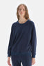 Lacivert Uzun Kol Bisiklet Yaka Pamuklu Sweatshirt