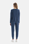 Lacivert Jogger Paça Cepli Eşofman Alt