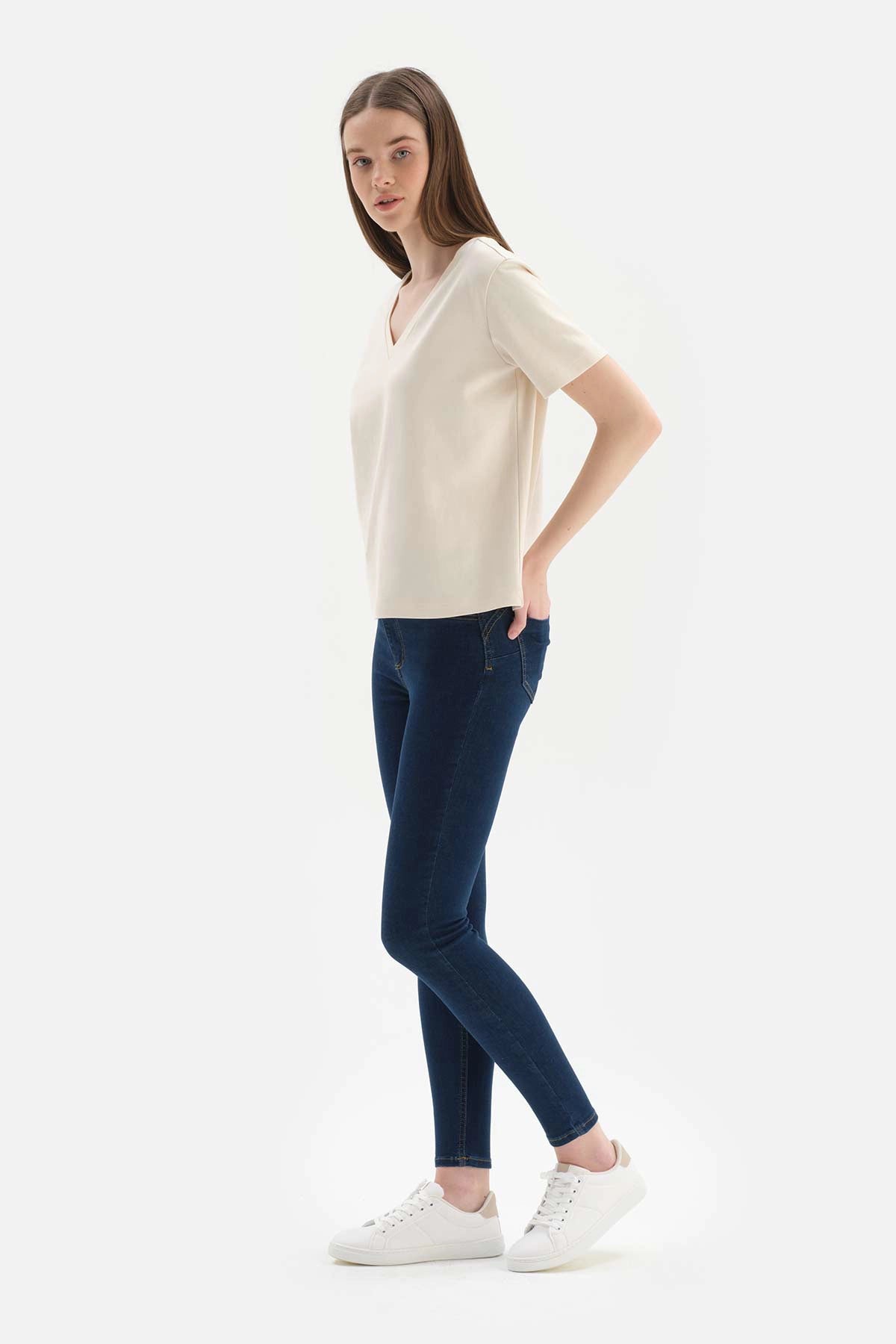 Lacivert Jean Push Up Tayt Pantolon