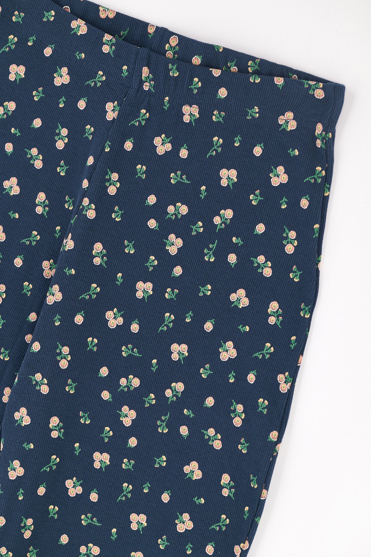 Lacivert Desenli Uzun Kol Pamuklu Pijama Takımı