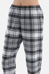 Gri Ekoseli Gömlek Yaka Pamuklu Pijama Takımı