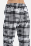 Gri Ekoseli Gömlek Yaka Pamuklu Pijama Takımı