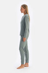 Yeşil Yarım Patlı Everfresh T-Shirt Pijama Üstü