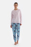 Açık Pembe Yarım Patlı Uzun Kollu Örme Pijama Takımı