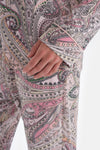 Multicolor Gömlek Yaka Şal Desen Örme Pijama Takımı