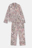 Multicolor Gömlek Yaka Şal Desen Plus Size Pijama Takımı