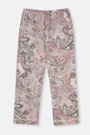 Multicolor Gömlek Yaka Şal Desen Plus Size Pijama Takımı
