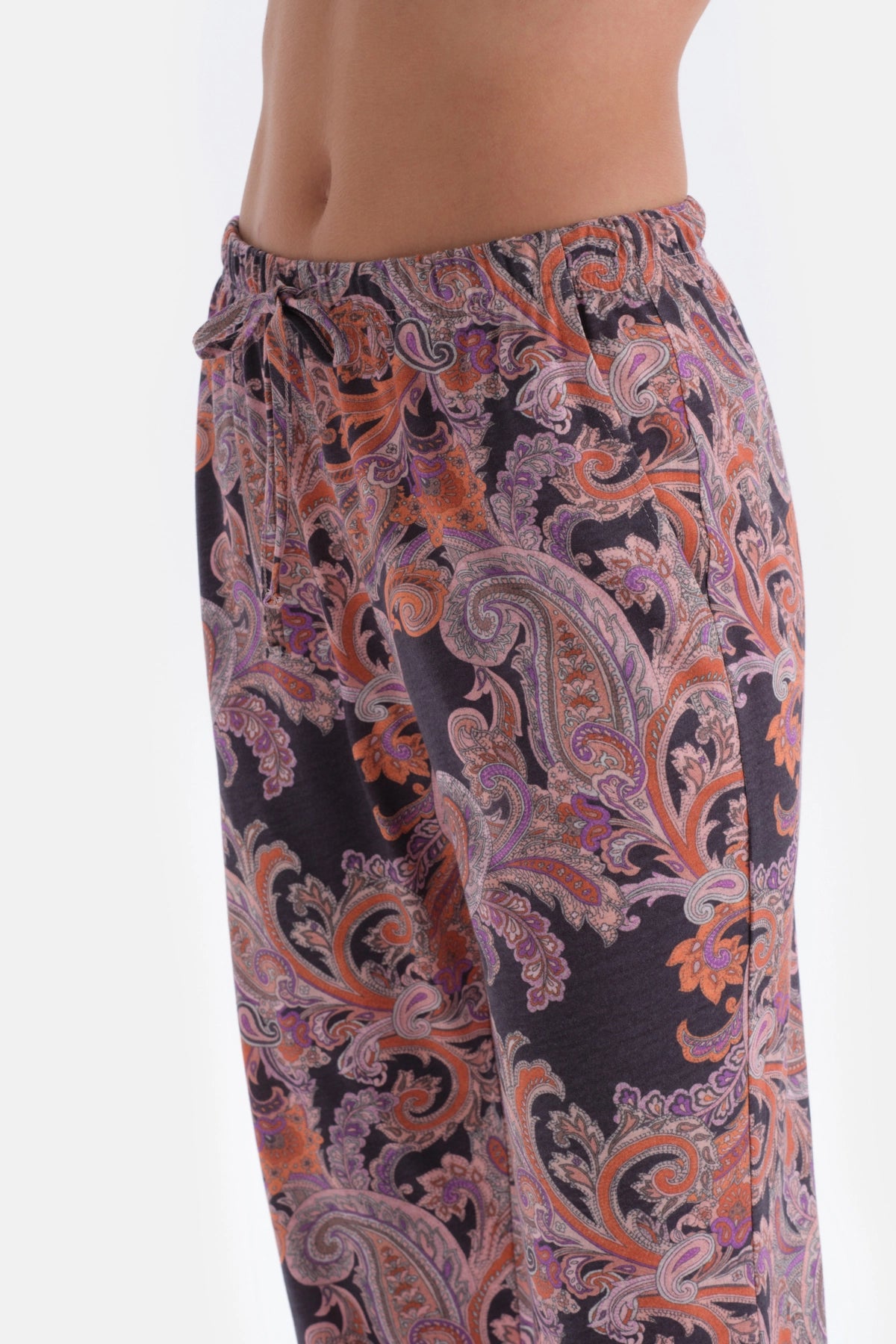 Multicolor Şal Desenli Gömlek Pantolon Pijama Takımı