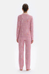 Pembe Metraj Baskılı Gömlek Pantolon Pijama Takımı