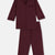 Bordo Kadife Şerit Detaylı Plus Size Pijama Takımı