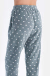 Açık Gri Puantiyeli Polar Pijama Takımı