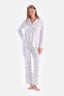 Beyaz Metraj Baskılı Gömlek Pantolon Pijama Takımı