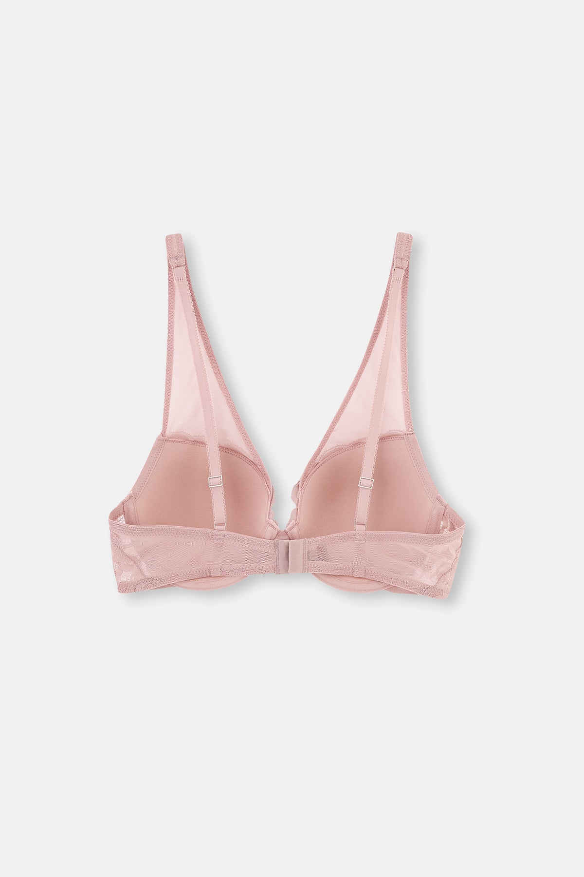 Soft Pembe Soft Dantel Ve Tül Detaylı Dolgusuz Kaplı Sütyen