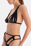 Siyah Tül Detaylı Bralet