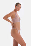 Soft Pembe Soft Kumaş Ve Dantel Detaylı Brazilian Külot