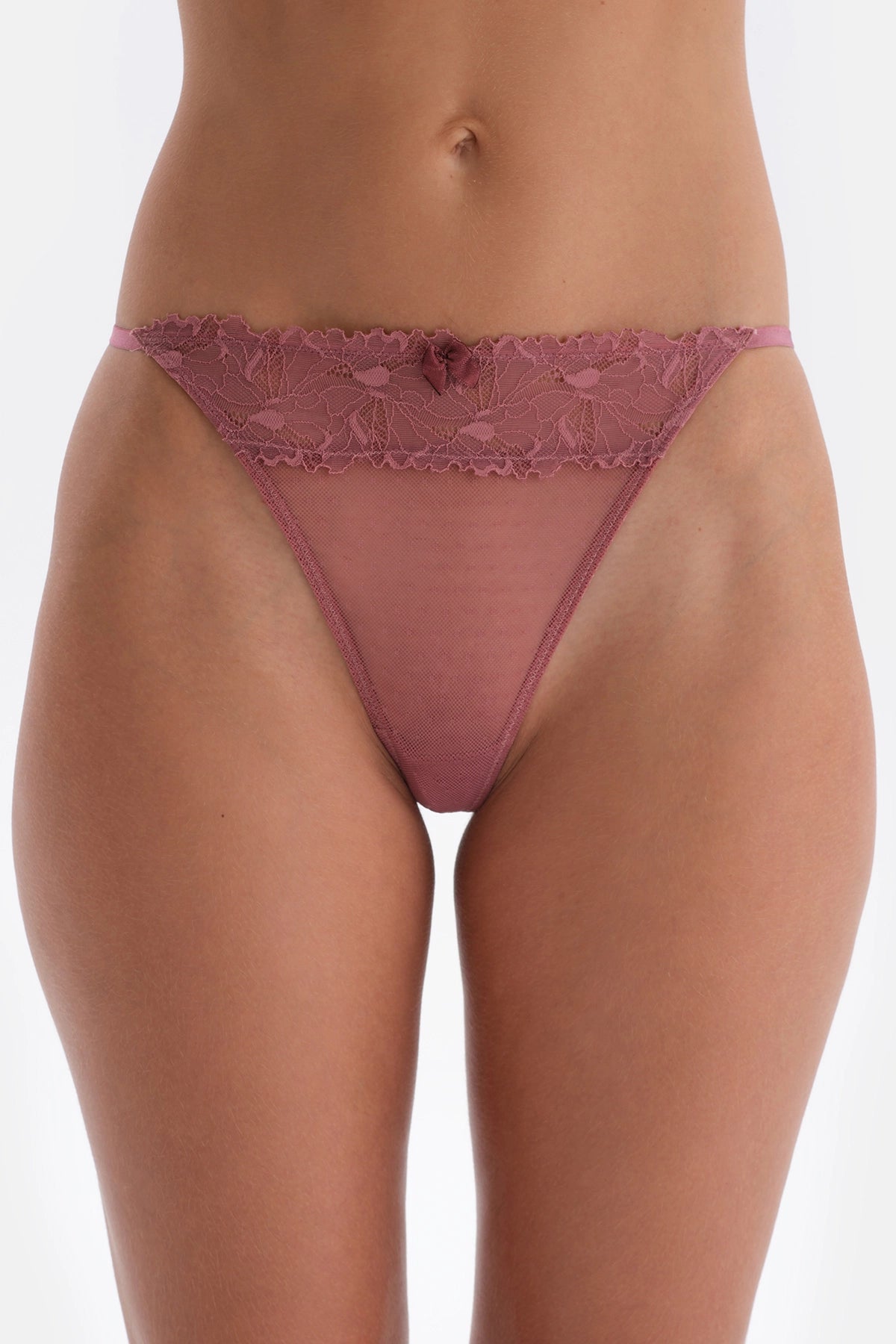 Gül Kurusu Tül Detaylı G-String