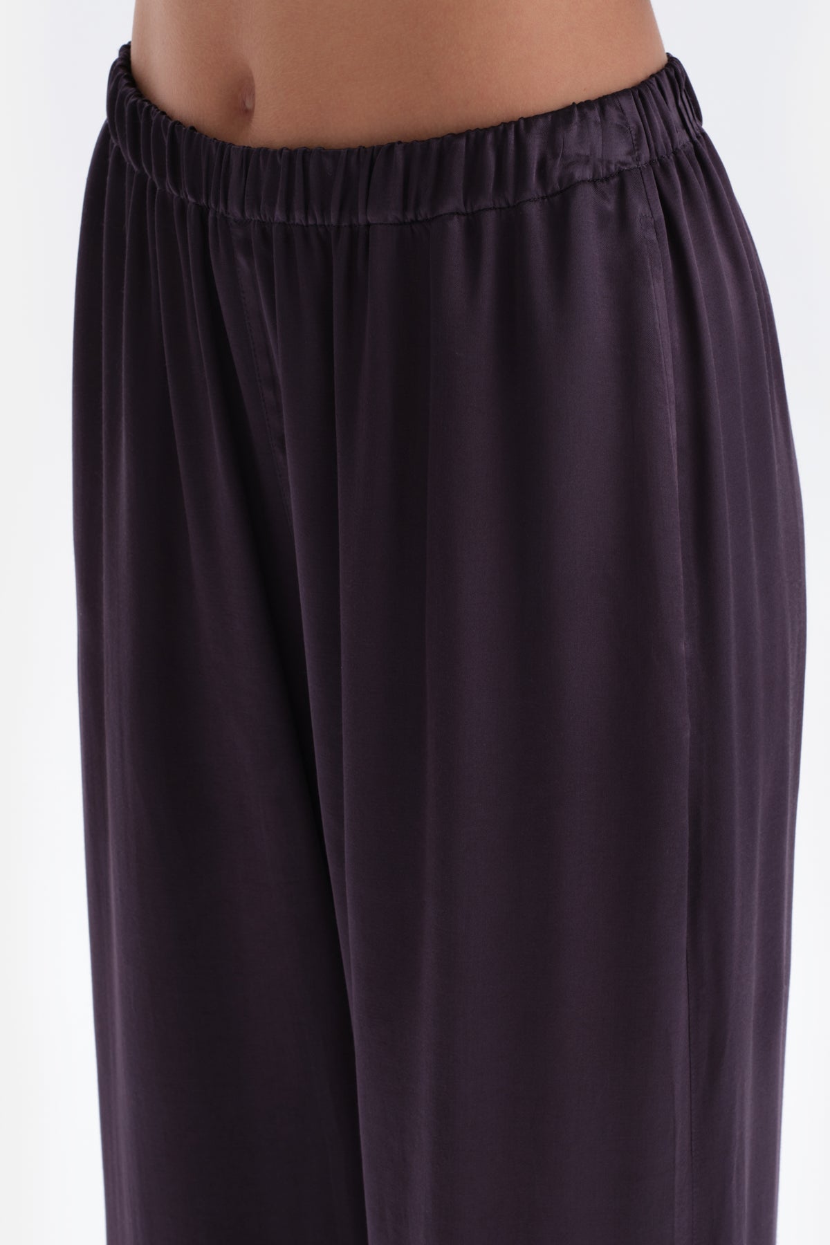 Mor Saten Pantolon Pijama Altı