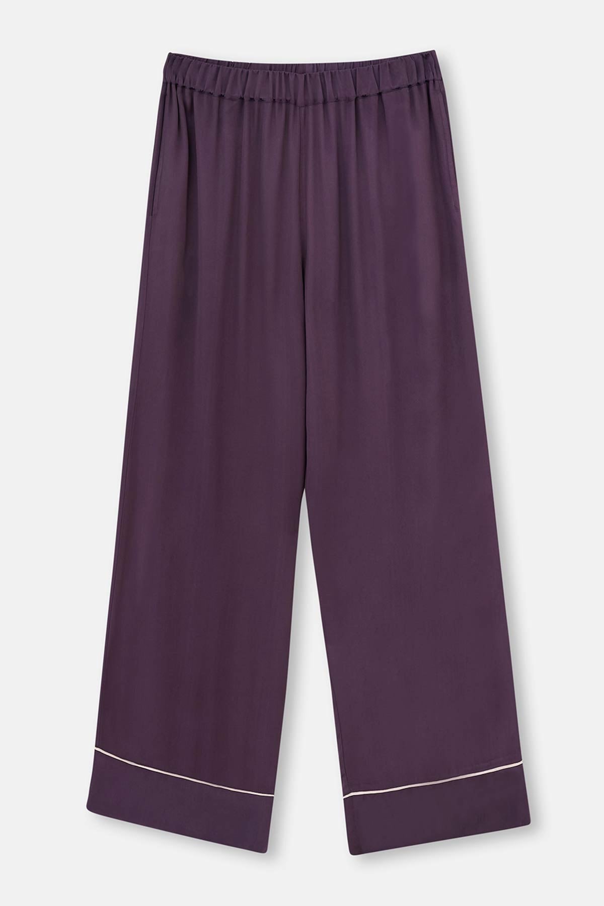 Mor Saten Pantolon Pijama Altı