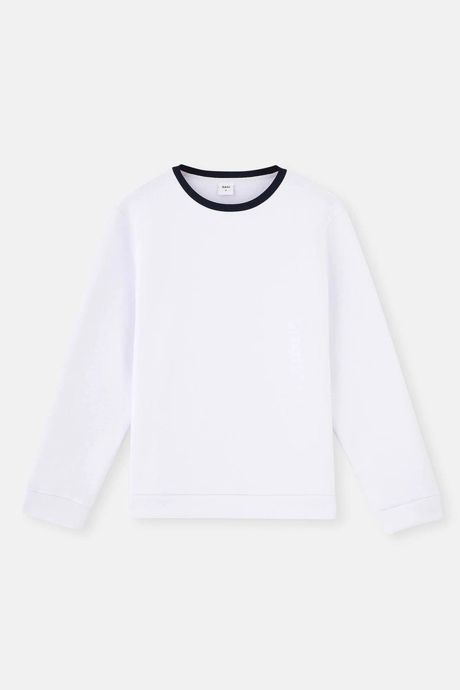 Beyaz Uzun Kollu Sweatshirt Pijama Üstü