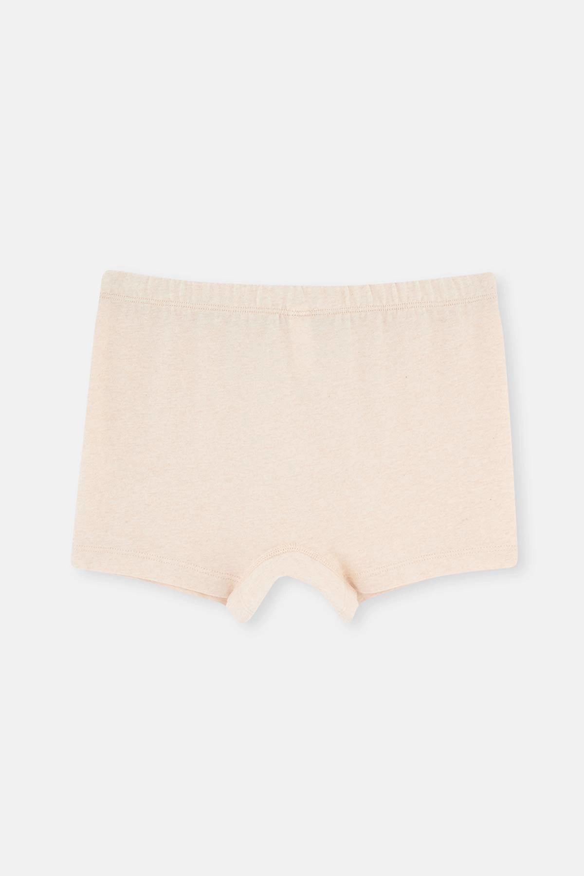 Bej Melanj - Kahve Melanj 2'Li Erkek Çocuk Pamuk Boxer