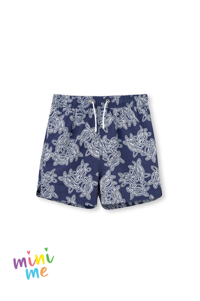 Indigo Caretta Desenli Orta Deniz Şortu