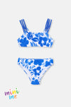 Mavi - Beyaz Bikini Takım
