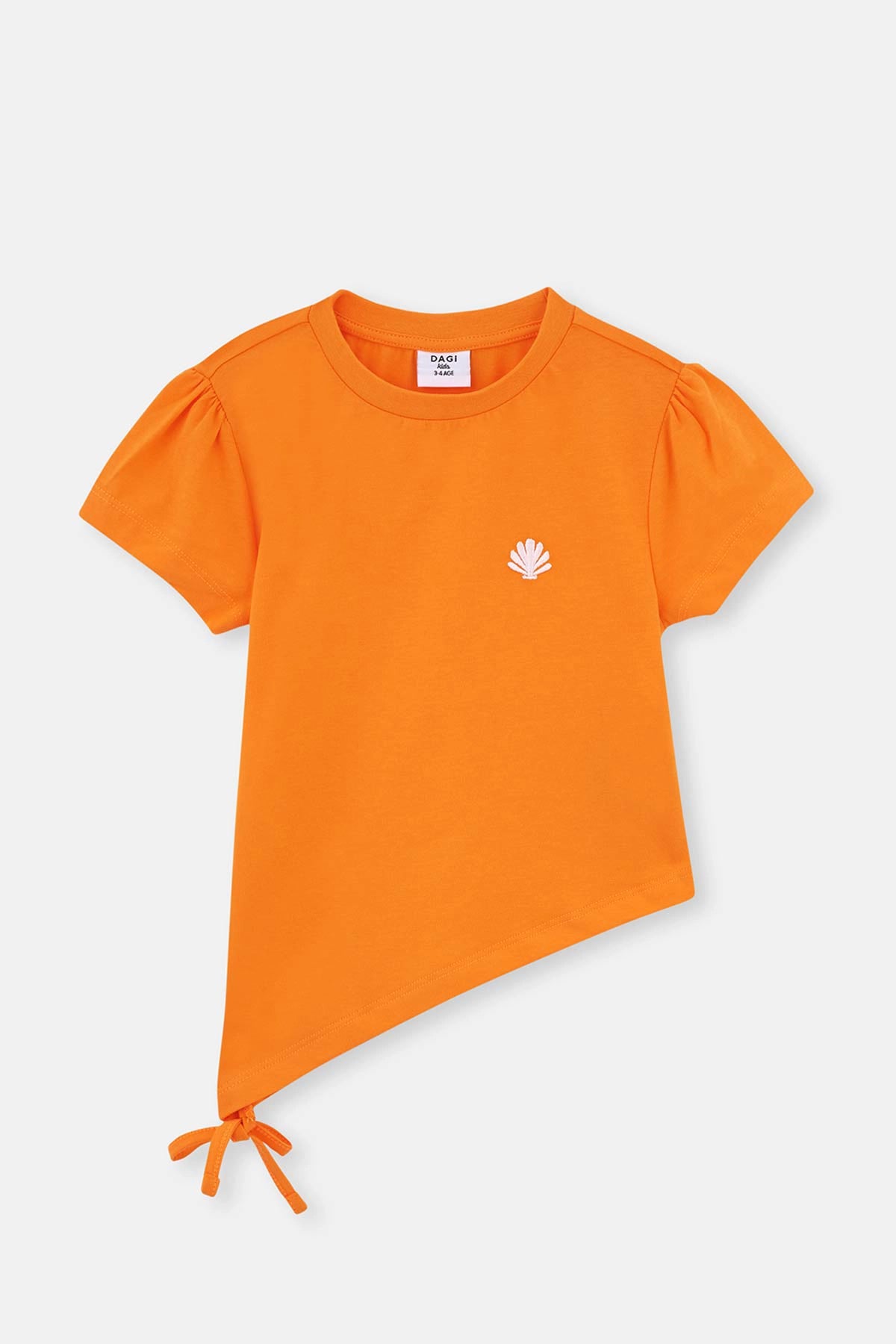 Turuncu Bağlama Detaylı Kısa Kollu Tişört Şort Pijama Takımı